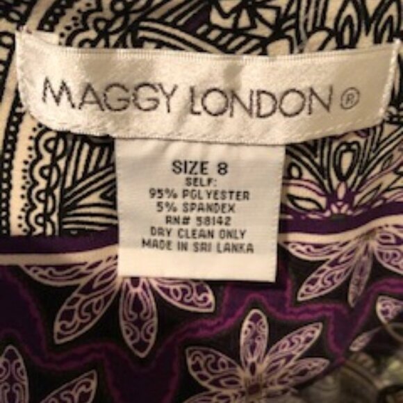 Maggy London cap sleeve Dress Purple Size 8 - Picture 4 of 4